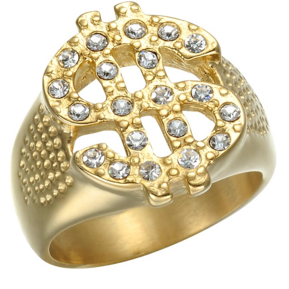 Titanium Stainless Steel US Dollar Sign Size 8-12